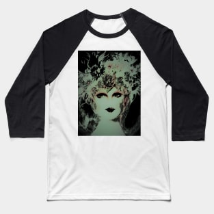 BLACK AND CREAM FLOWER GIRL,,,House of Harlequin Baseball T-Shirt